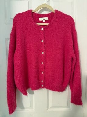 Fuchsia Mohair-Style Cardigan One Size